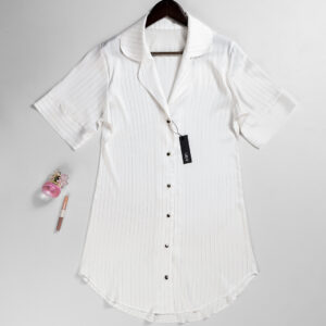 قميص نوم ساتان زرار