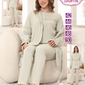 بيجامه قطن 3 قطع