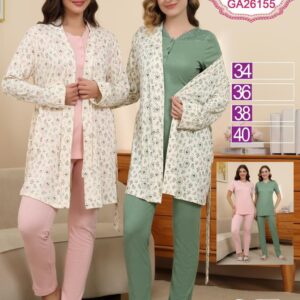 بجامة ثلاث قطع قطنية